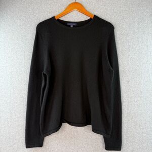Land's End Black Cashmere Pullover Crewneck Sweater Quiet Luxury Preppy Size 3XL